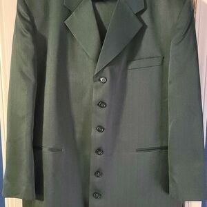 Elegant Dark Green Men's Gino Cappeli Suit 46R